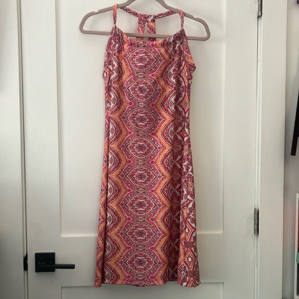 Breathe yoga wear Pink and White summer / Sundress with built-in bra